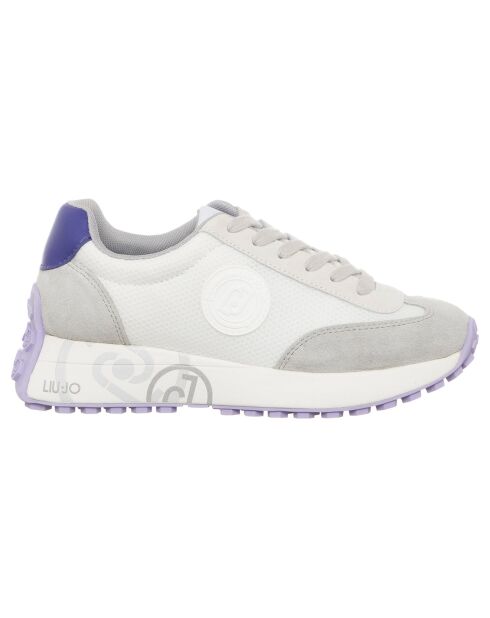 Sneakers en Cuir Lolo blanc/violet/gris